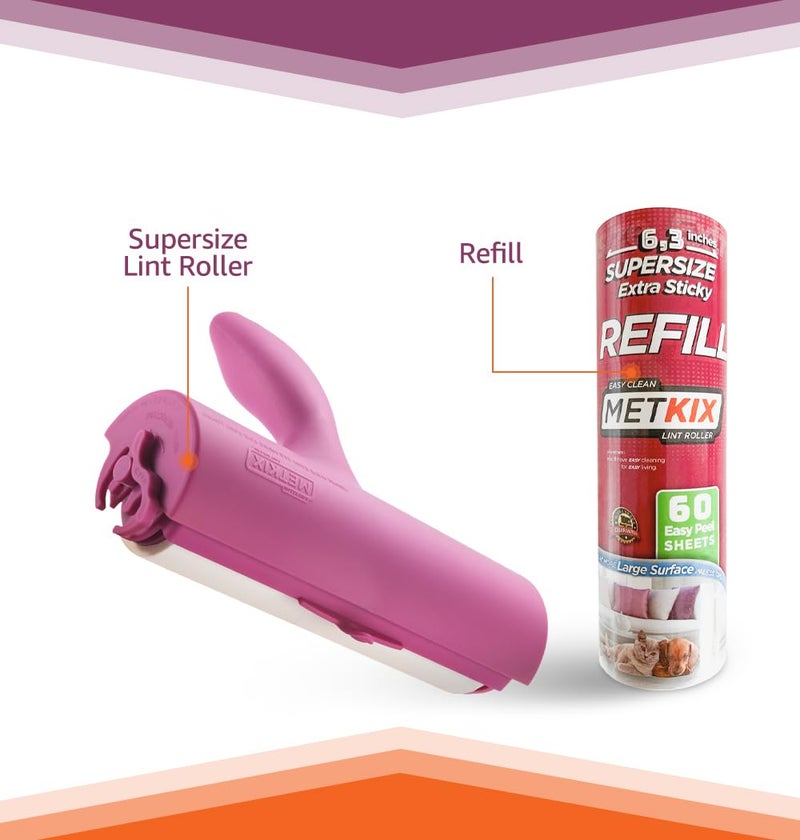 Metkix Refill for Metkix Supersize 6.3 inches Lint Roller 5 Packs Total 300 Sheets - Image 5